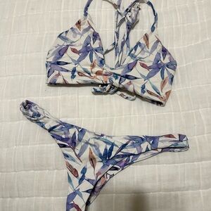 Midori Multicolor Leaf Print Bikini